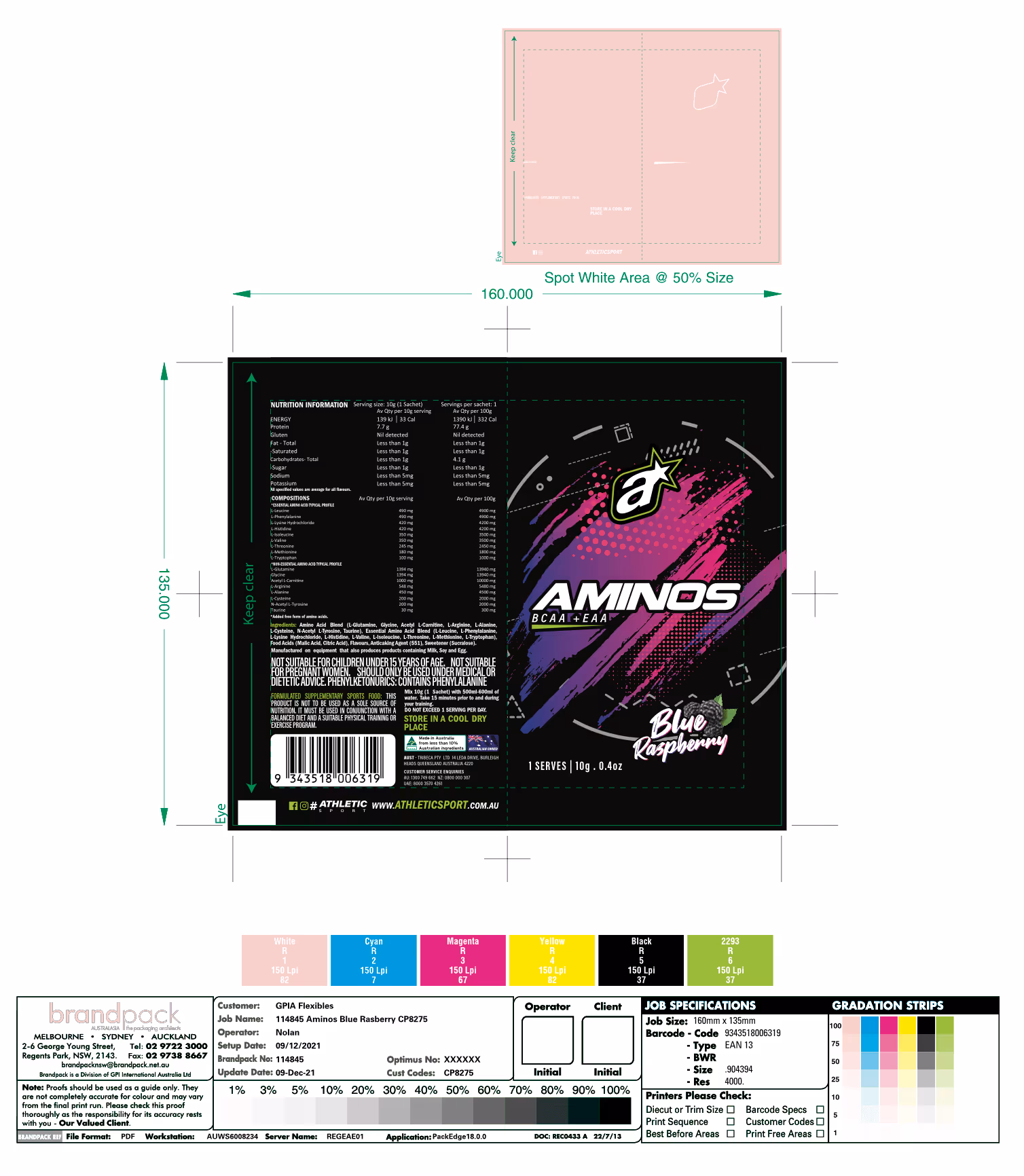 a flatlay image of a sachet wrapper dieline